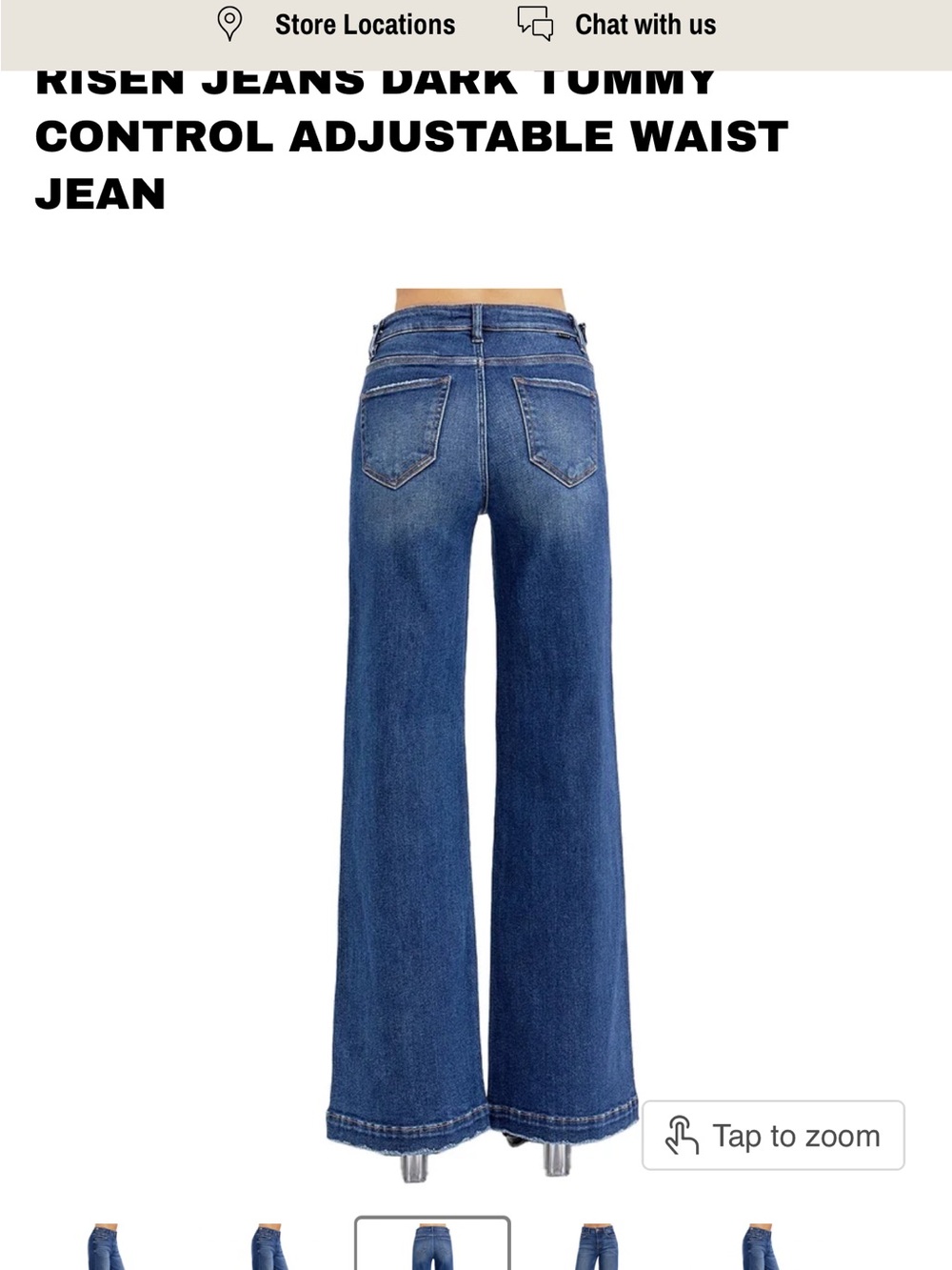 RISEN JEANS DARK TUMMY CONTROL ADJUSTABLE WAIST JEAN - Picture 2 of 6